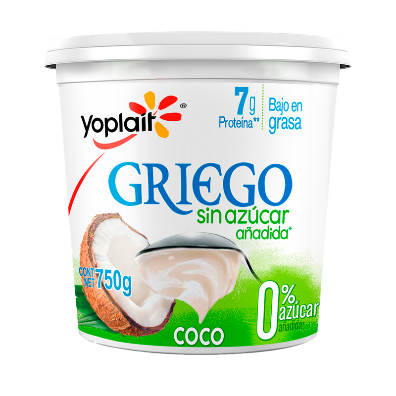 Yoghurt Griego Batido Sin Azúcar Coco Yoplait 750 g